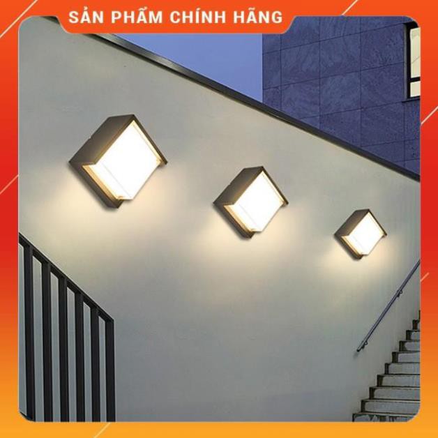 Đèn tường hình khối vuông đen dùng ngoài trời