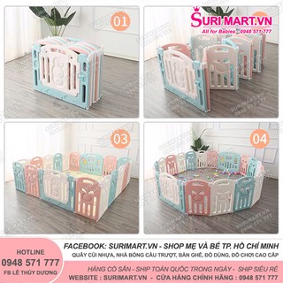 Quây gấp gọn Luluber 12 tấm (1m2x1m6 ) - Quây Cũi Nhựa Thỏ cho bé