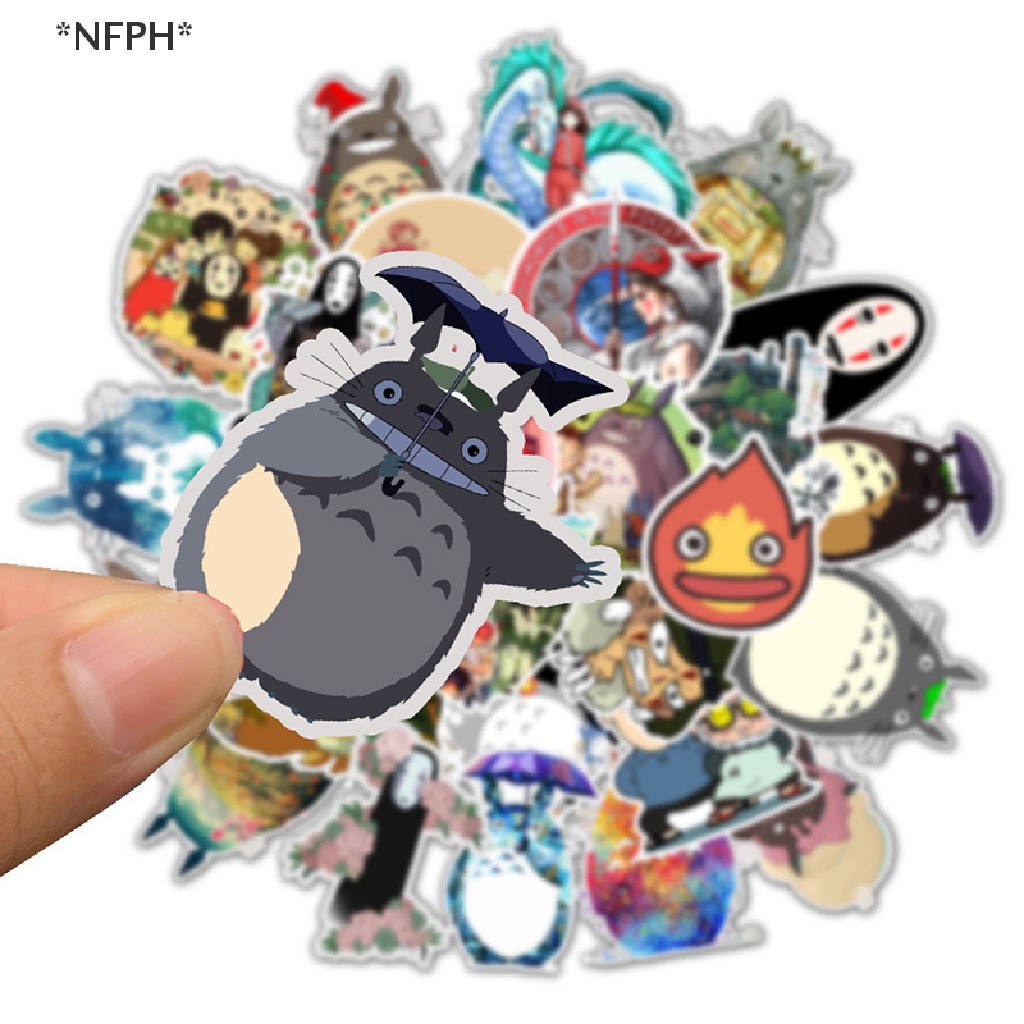 [NFPH] 50 Miếng Dán Hoạt Hình Totoro Spirited Away Chống Thấm Nước Đồ Chơi Cho Bé Gái [Hot]