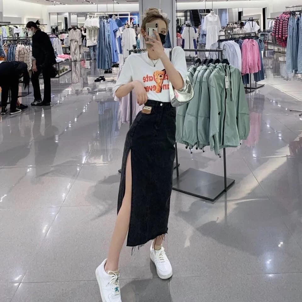 Chân váy jean XẺ SÂU 2 màu mã 1248+1249(kèm ảnh thật) | BigBuy360 - bigbuy360.vn