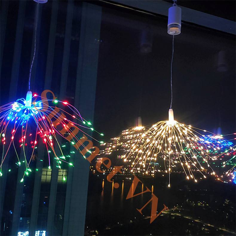 Đèn Pháo Hoa Thả Treo Trang Trí Ngày Tết Kèm Điều Khiển Từ Xa Chớp Nháy 8 Chế Độ Sáng, tt noel
