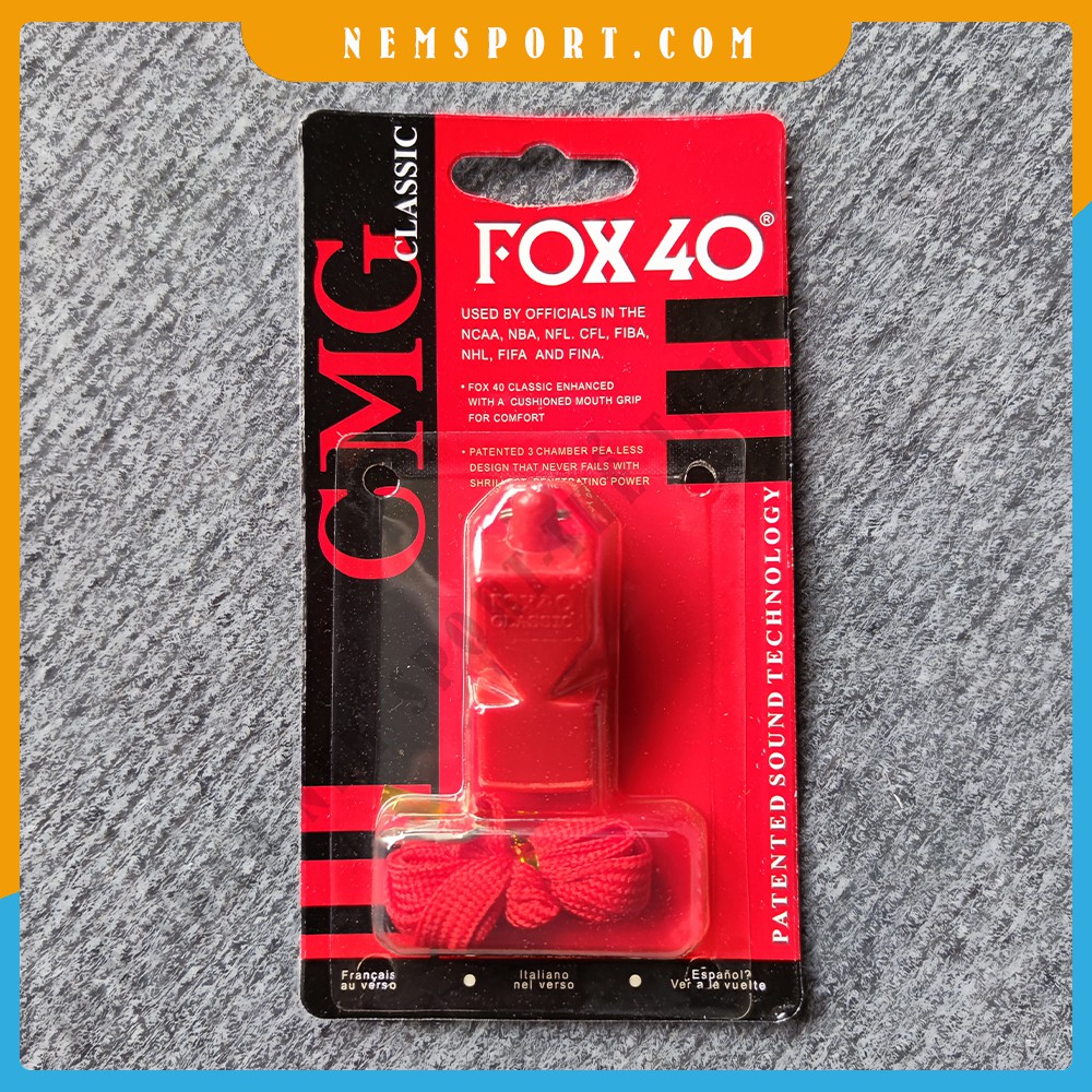 Còi Trọng Tài Nhựa Có Dây Đeo Fox 40 CLASSIC CMG