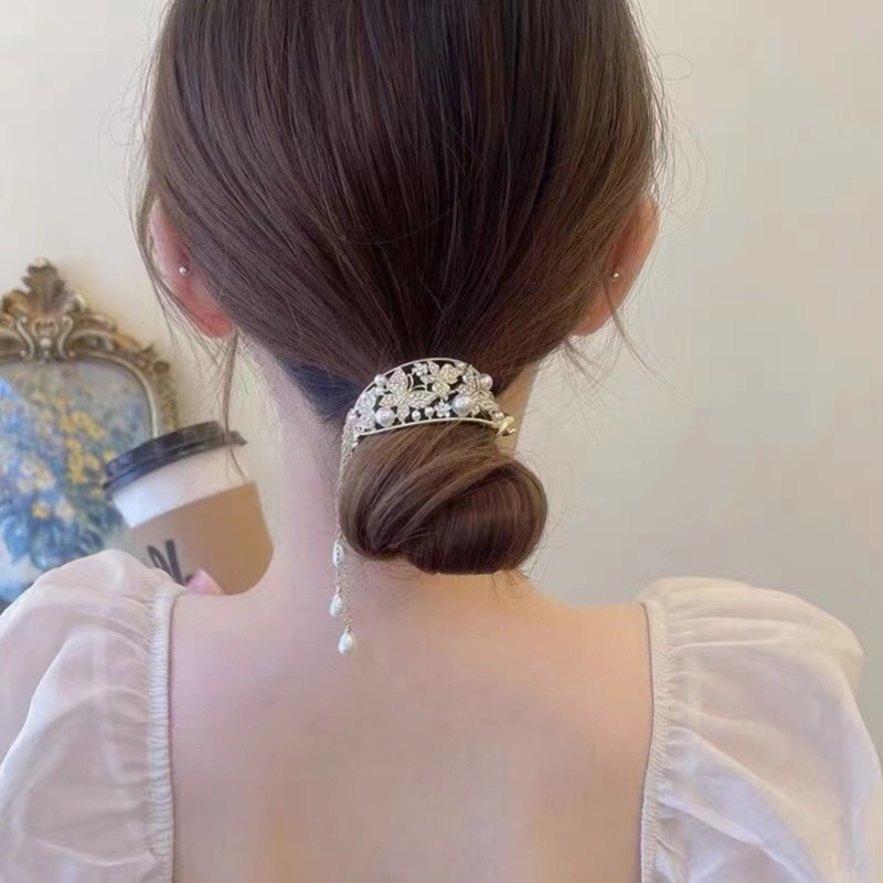Kẹp tóc hình bướm, kẹp tóc ngọc trai giả nữ, kẹp tóc kim loại, kẹp tóc đuôi ngựa, kẹp tóc cao cấp kiểu Hàn Quốc, kẹp tóc tua rua