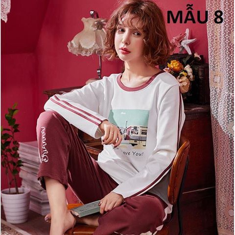 Bộ mặc nhà chất cotton hàng QCCC mẫu mới năm 2018