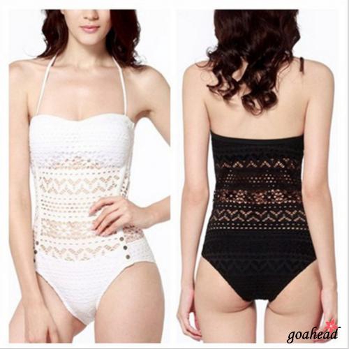 Đồ bơi liền thân hai dây phối ren lưới quyến rũ dành cho nữ | BigBuy360 - bigbuy360.vn