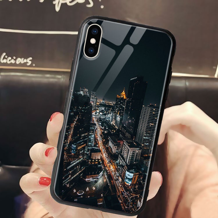 Ốp Lưng Nhựa Cứng Iphone 12 Hình Landscapes Thành Phố Giá rẻ CASEDOME Cho Iphone 11/12/Pro/X/Xs Max/6/7/8 Plus