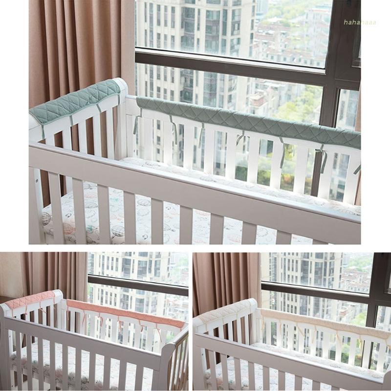 Tấm Chắn Thành Giường Bảo Vệ An Toàn Bằng Cotton Màu Trơn Chống Cắn Bảo Vệ Cho Bé