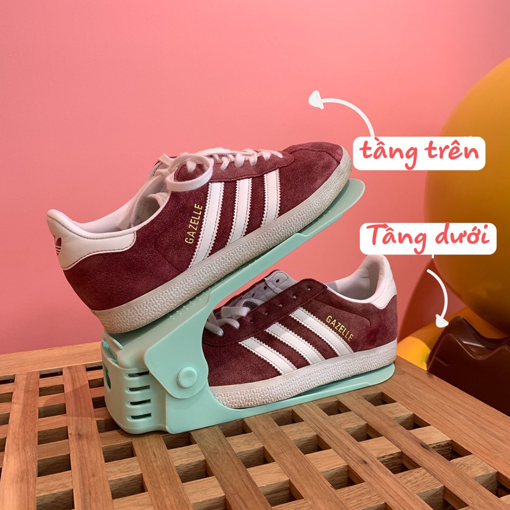 Giá để giày hai tầng thiết kế đơn giản nhỏ gọn phong cách pastel