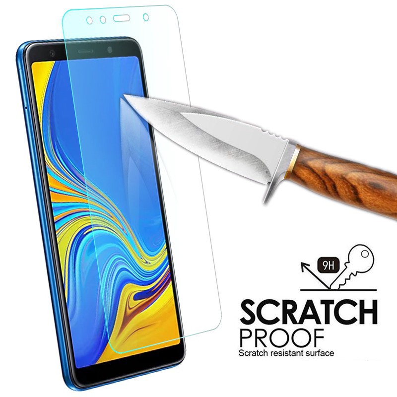 Kính cường lực HD bảo vệ toàn màn hình cho Samsung Galaxy A7 A9 2018 kèm phụ kiện