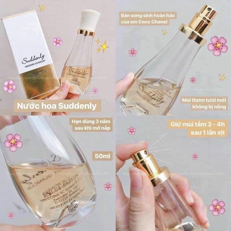 Nước hoa nữ Suddenly madame glamour, nước hoa nữ thơm lâu chính hãng Đức 50ml, mùi hương quyến rũ, thơm dịu nhẹ