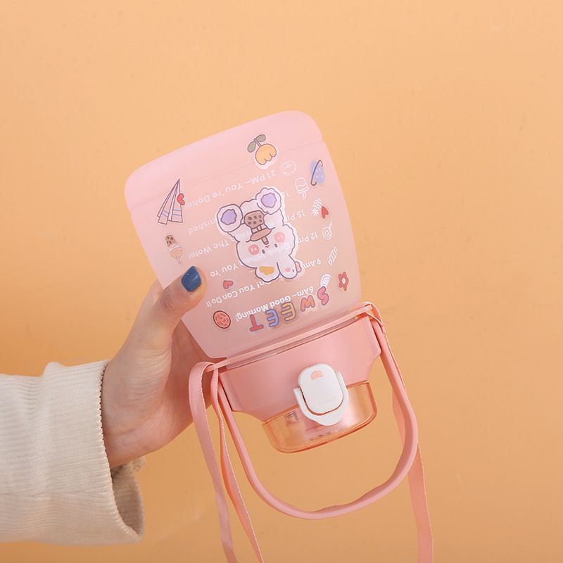 [ 1300ml ] Bình nước nhắc nhở uống nước đúng giờ - Bình nhựa 1.3 lít tiktok hot hit