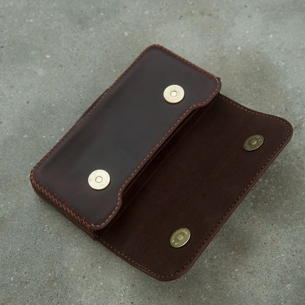 Bao điện thoại kép cho 2 máy - Bao da đeo hông handmade thủ công - Da thật nhập khẩu