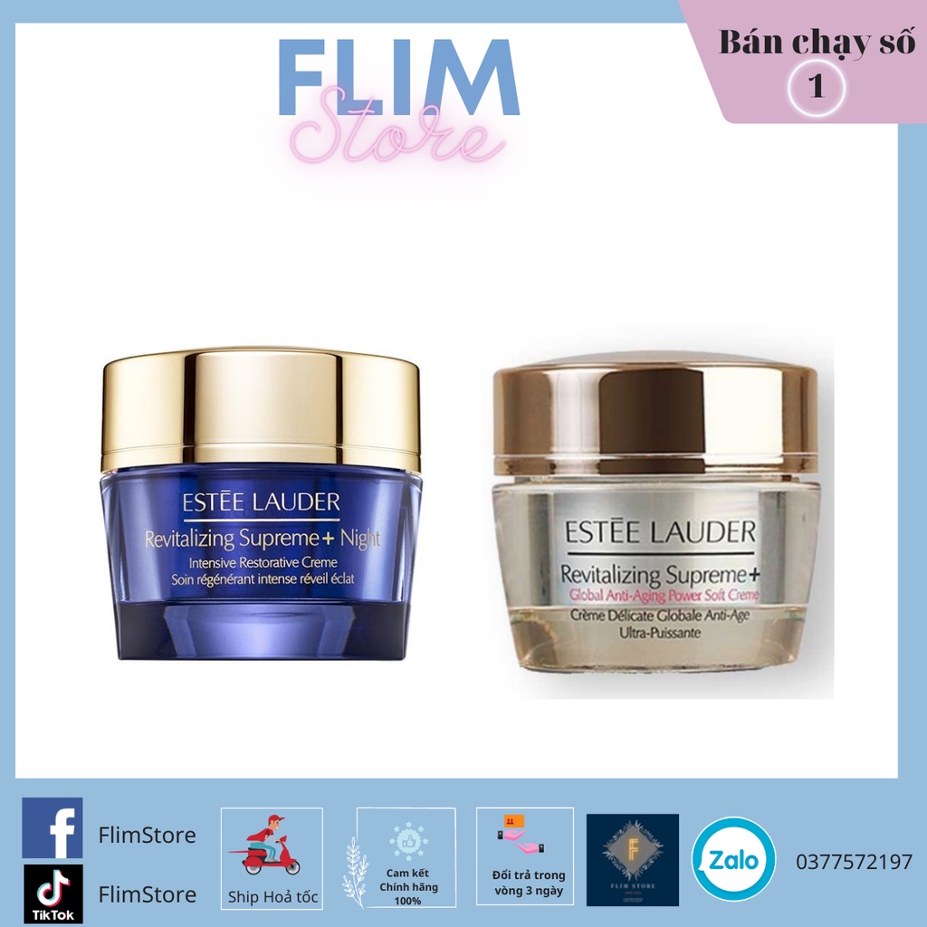 Kem dưỡng ẩm ngày đêm giúp da căng bóng và chống lão hóa sớm Estee Lauder Revitalizing Supreme + Night / Multi Effect