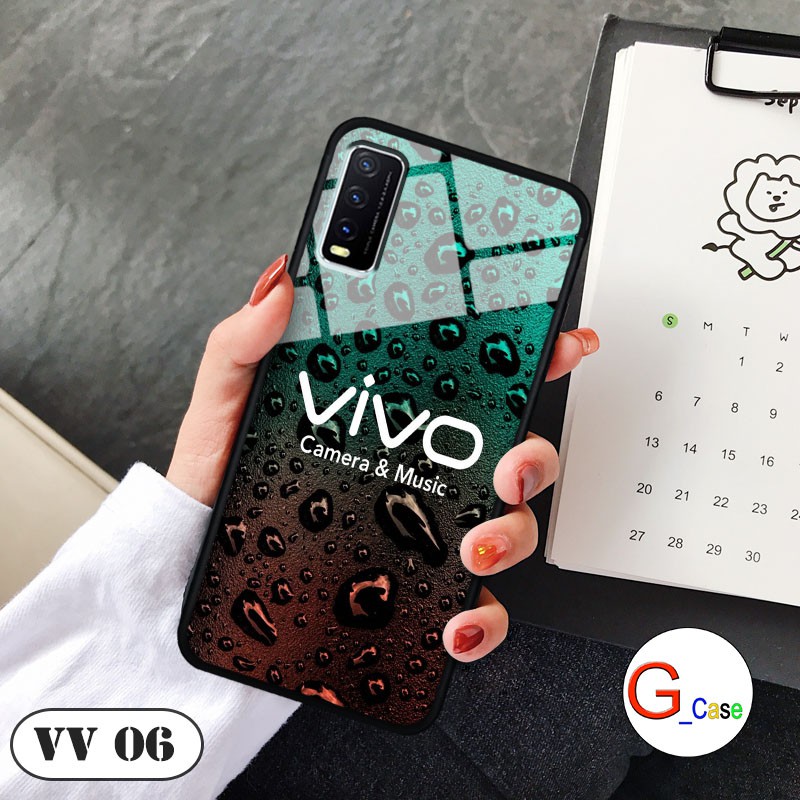 Ốp lưng Vivo Y20/ Y20s - lưng kính in logo hãng điện thoại