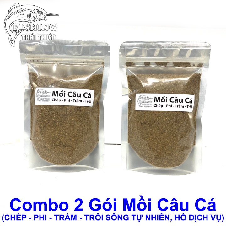 Combo 2 Gói Mồi Câu Cá Chép, Rô Phi, Trắm, Trôi Sông Tự Nhiên, Hồ Dịch Vụ