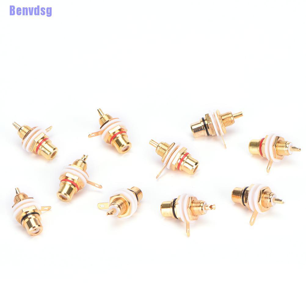 Bộ 10 Jack Rca Mạ Vàng 24k Chất Lượng Cao