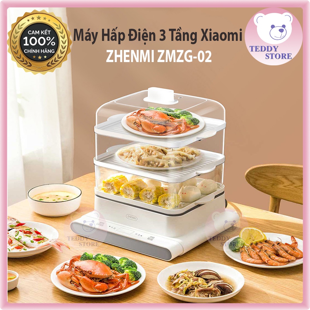 Máy Hấp Điện 3 Tầng Xiaomi ZHENMI ZMZG-02 Đa Năng Tiện Lợi An Toàn Chính Hãng