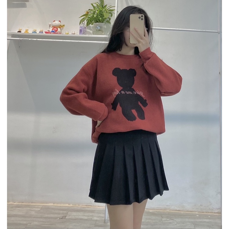 Áo len nữ Bella18 hình gấu siêu xinh len mềm mịn dày dặn | BigBuy360 - bigbuy360.vn