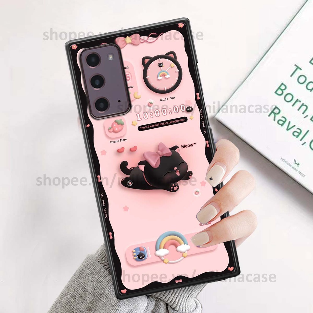 Ốp Samsung Note 20 hình đồng hồ icon gấu mèo cute cực dễ thương ngộ nghĩnh
