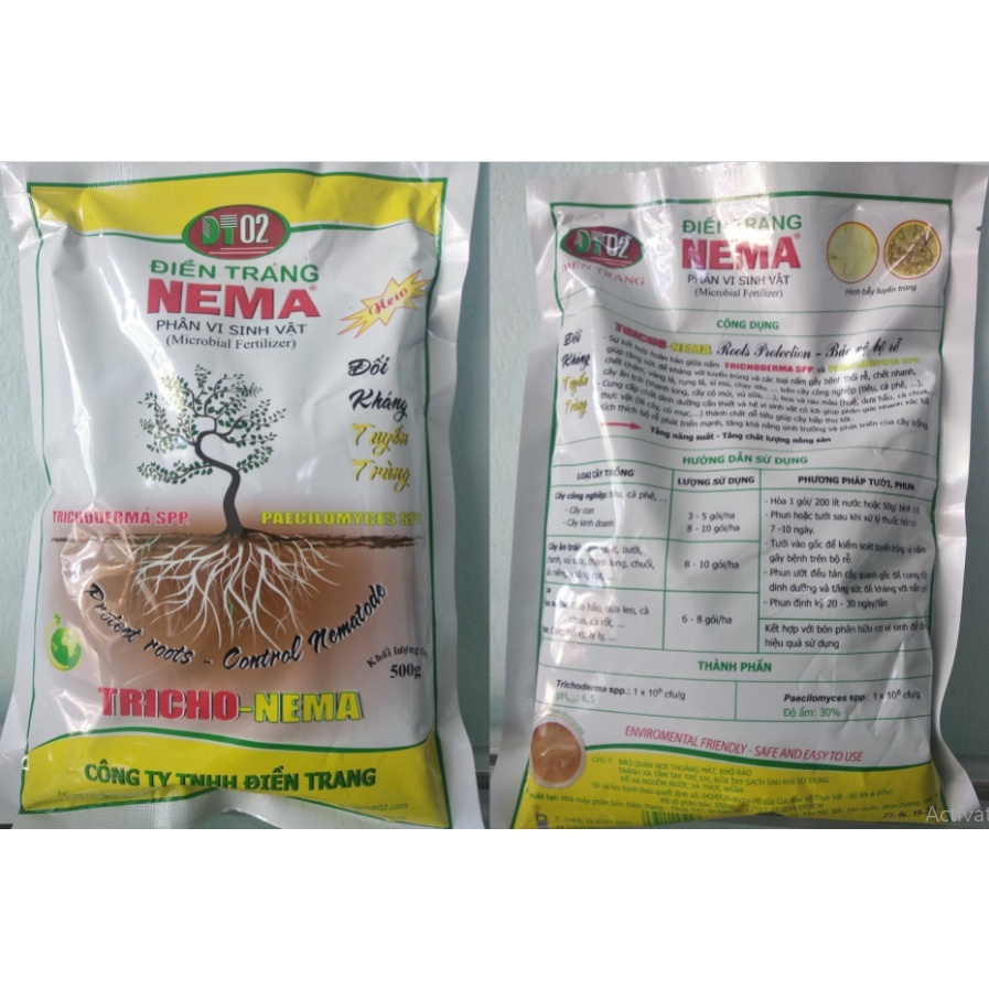 Chế phẩm Tricho Nema phòng tuyến trùng gây hại cho thực vật 500g