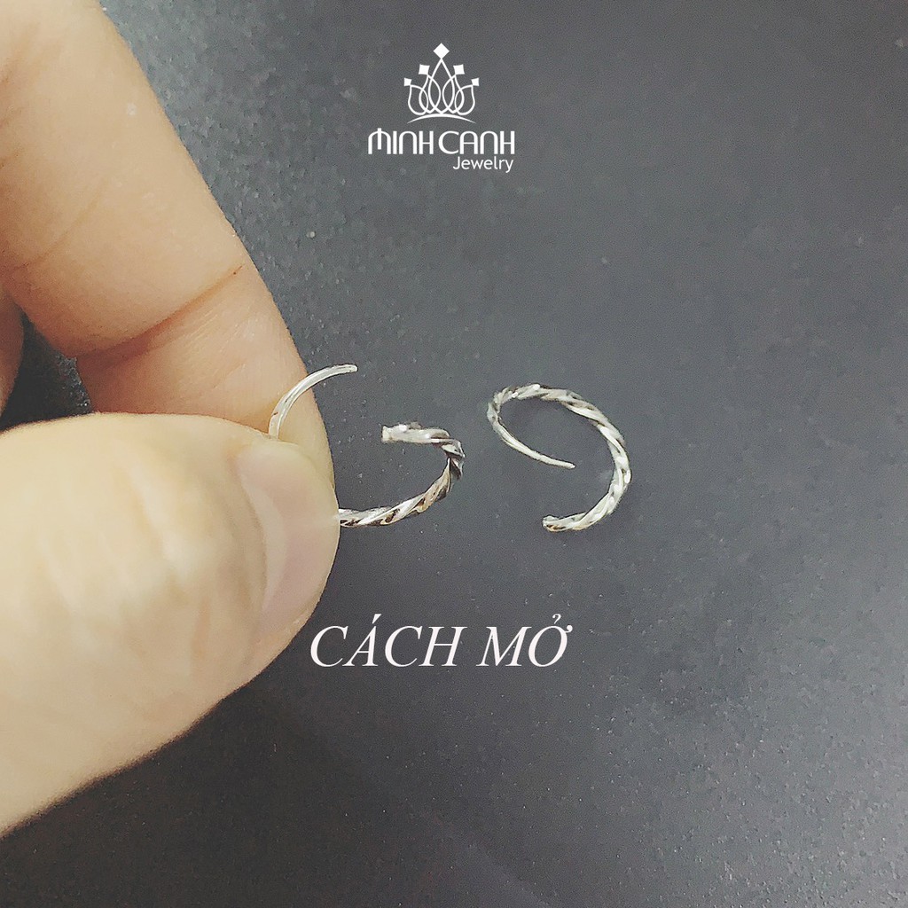 Khuyên Tai Bạc Tròn Xoắn Chốt Cài - Minh Canh Jewelry