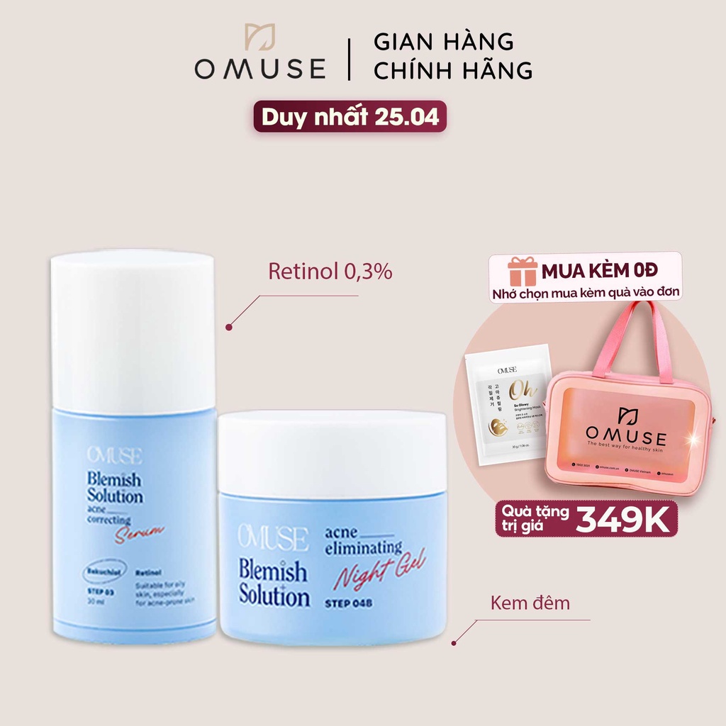 Serum giảm mụn và ngăn ngừa mụn chuyên sâu OMUSE Blemish Solution Acne Correcting Serum 30ml