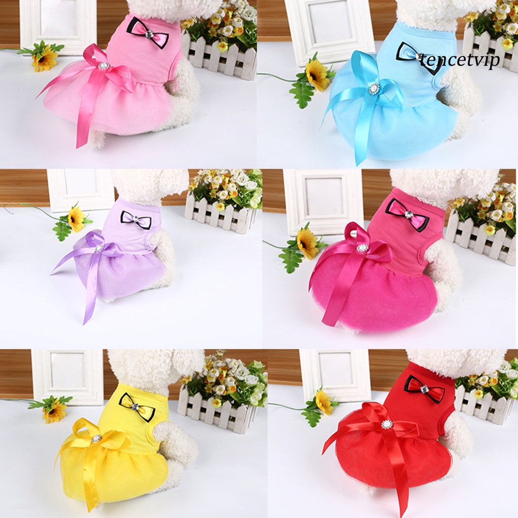 Đầm Công Chúa Đính Nơ Thời Trang Mùa Hè Cho Cún Cưng
