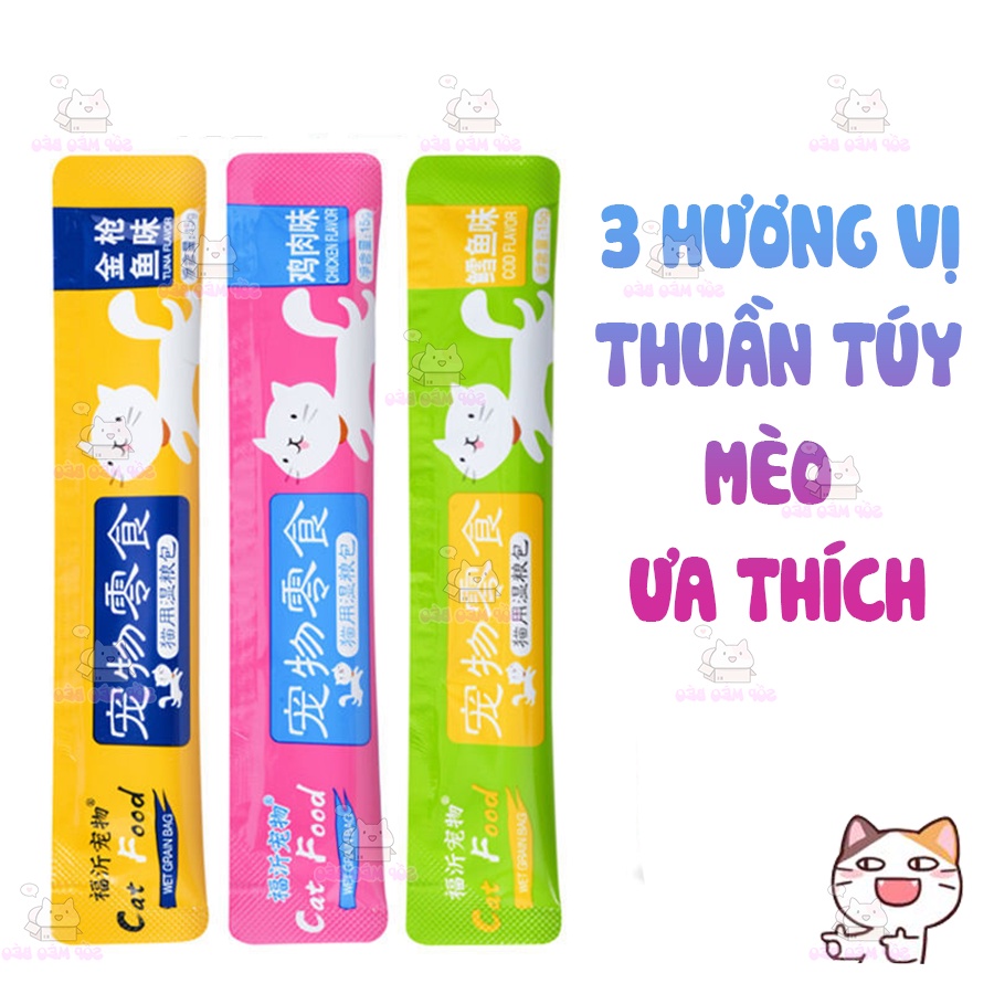 Súp tuýp YingYang 15gr 3 hương vị thuần túy Mèo ưa thích