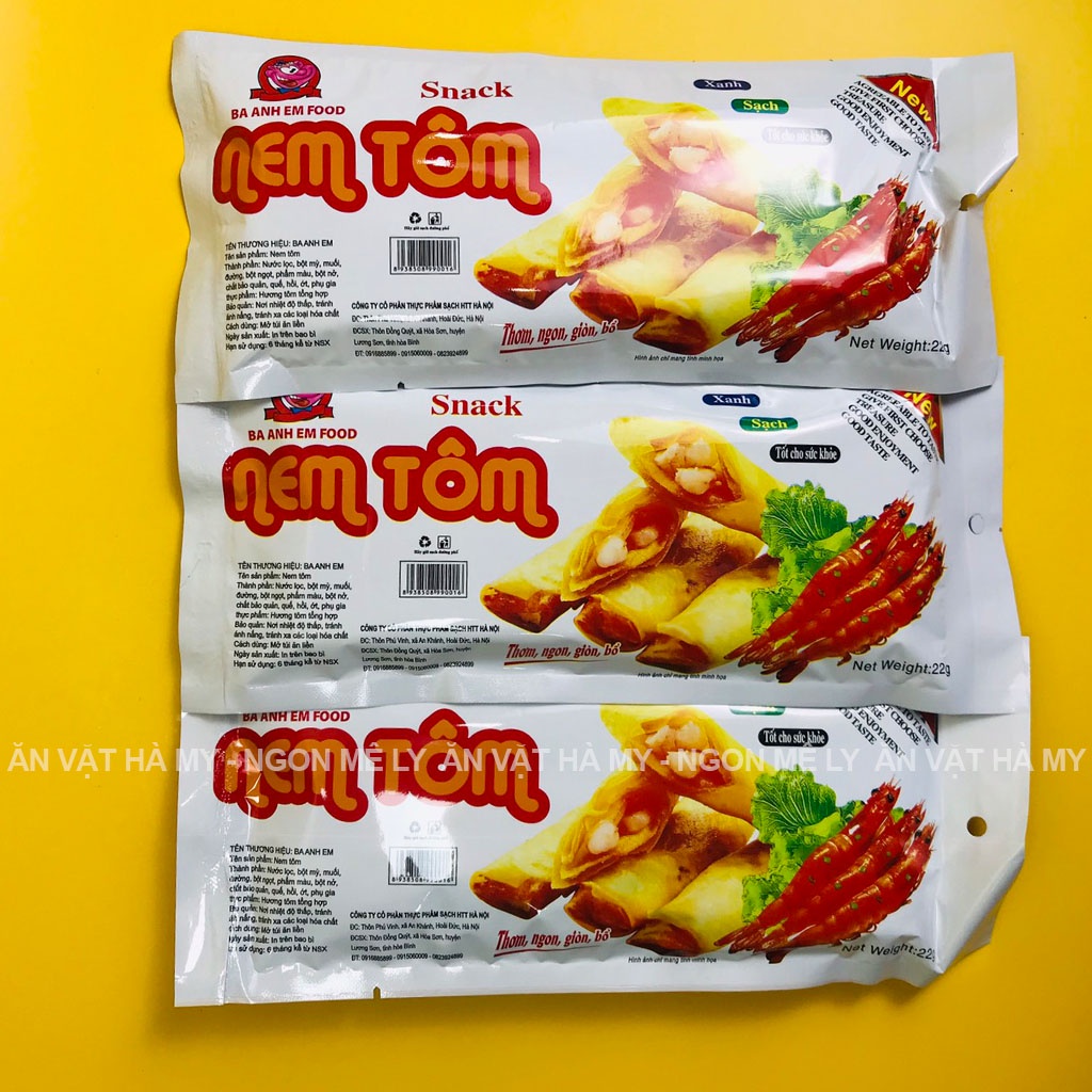 Snack nem tôm đồ ăn vặt Hà My ngon mê ly