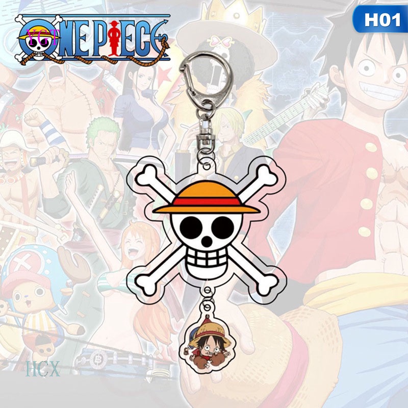 Móc Khóa Nhựa Acrylic Trong Suốt Hình Anime One Piece