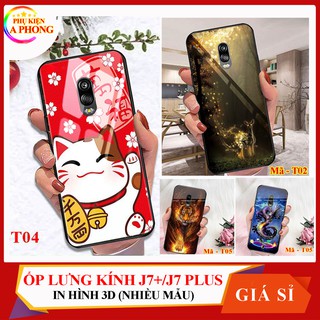 Ốp lưng sam sung J7 Plus, Ốp lưng kính cường lực cao cấp in hình 3D cực đẹp - phukienaphong