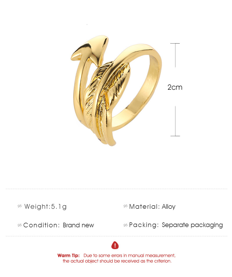 Nhẫn Đeo Tay Kim Loại Tạo Hình Lông Vũ Cho Cặp Đôi