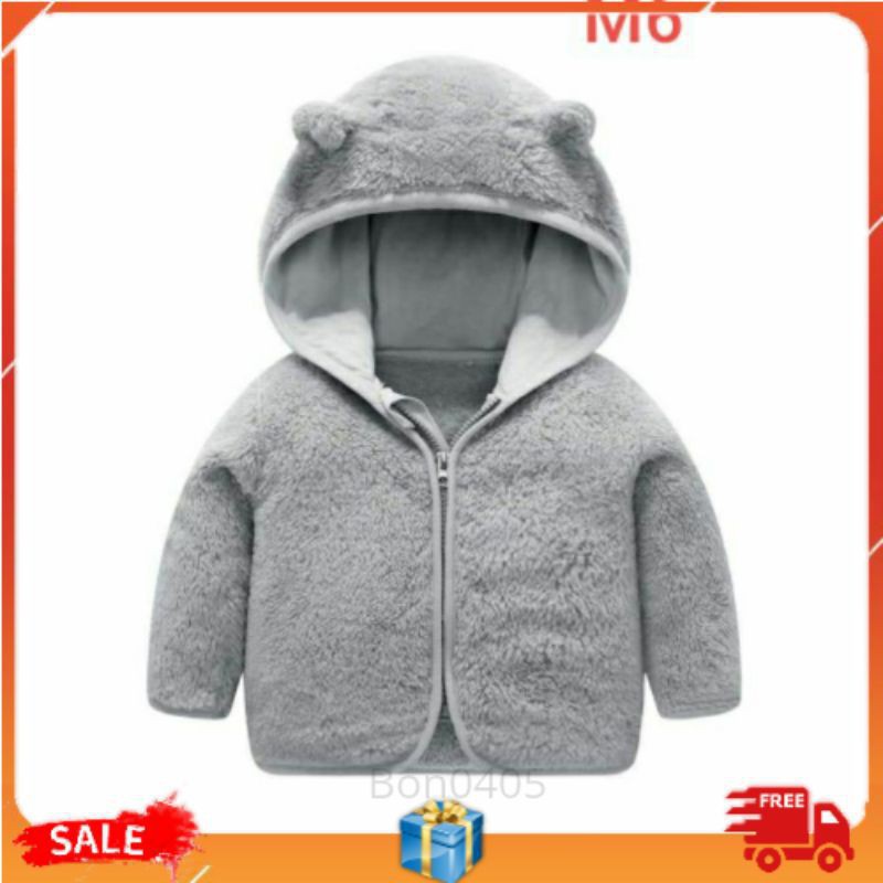 [Có Sẵn] Áo Khoác Lông Cừu Cho Bé Nhẹ Ấm, Họa Tiết Kute Dễ Thương