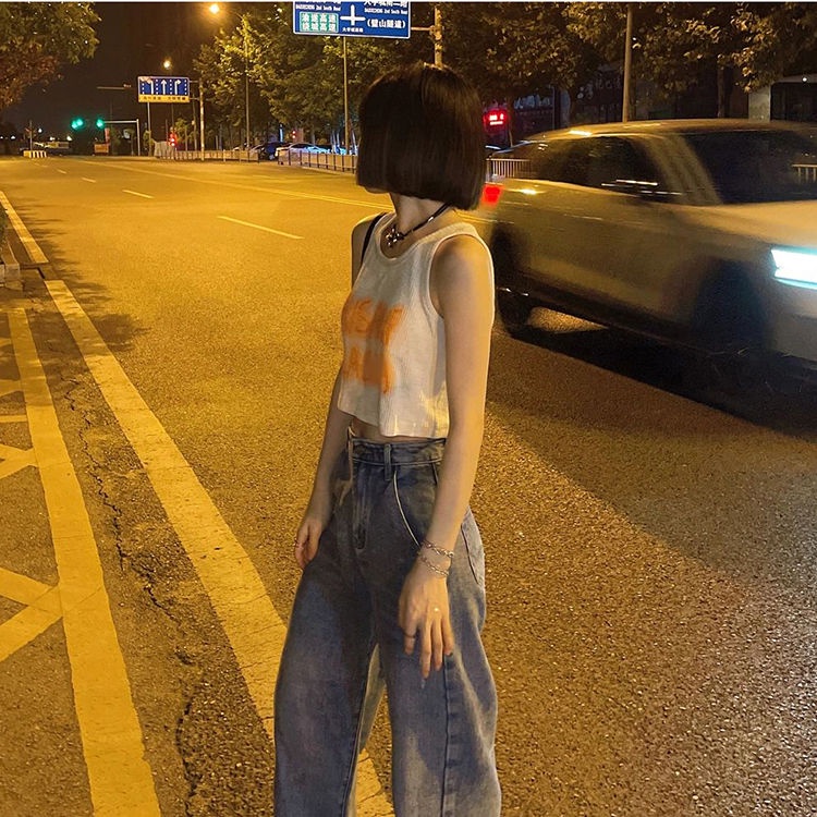 Jiashucheng Áo Không Tay Ngắn Dáng Ôm Phong Cách Hàn Quốc Thời Trang Mùa Hè Mới Ngọt Ngào Dành Cho Bạn Nữ