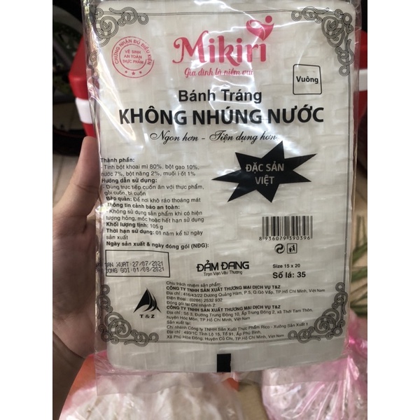 1 bịch bánh tráng không nhúng nước