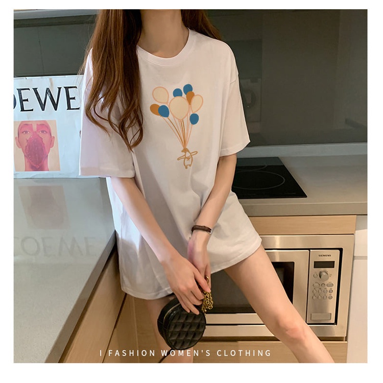 Áo thun tay lỡ nữ Unisex AQI, áo phông form rộng N04 chất vải mềm mịn