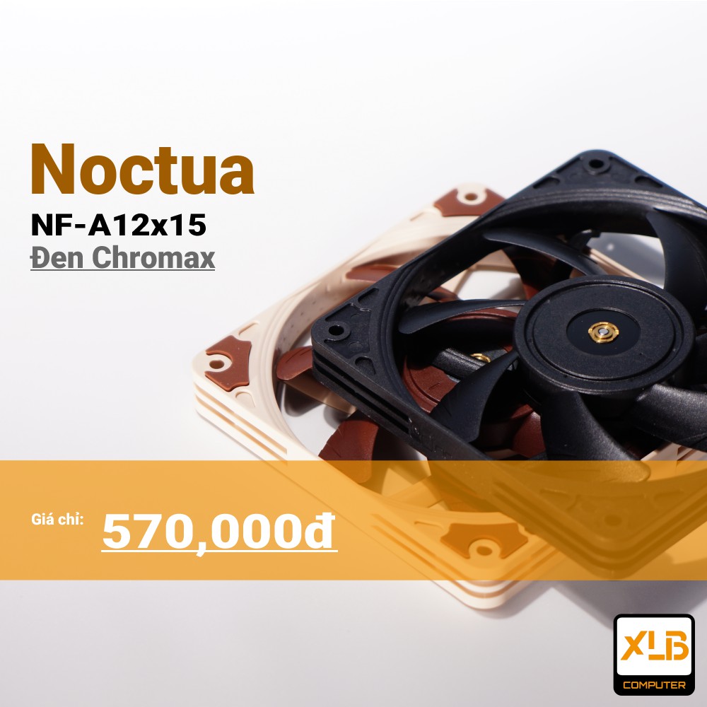 Quạt tản nhiệt Noctua NF-A12x15 PWN Bản thường, Chromax(màu đen) chuyên dùng cho mini case, case nhỏ