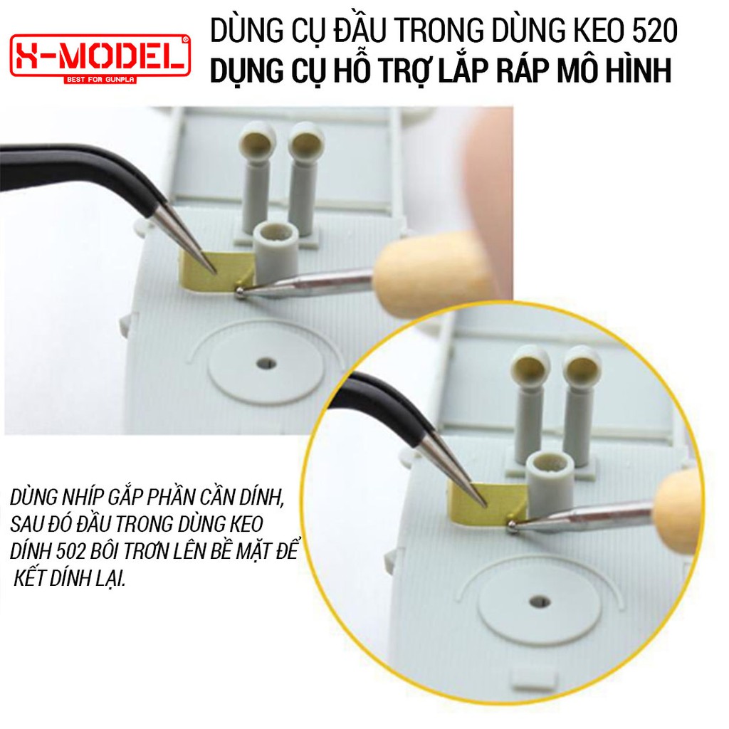 Dụng cụ đầu trong dùng keo 502, hỗ trợ dán mô hình, chi tiết nhỏ XM02 không để lại vết keo, giúp kết dính dễ dàng XMODEL