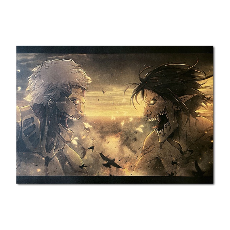 Tmdbyx Áp Phích Treo Tường Trang Trí Hình Attack on Titan Phong Cách Vintage