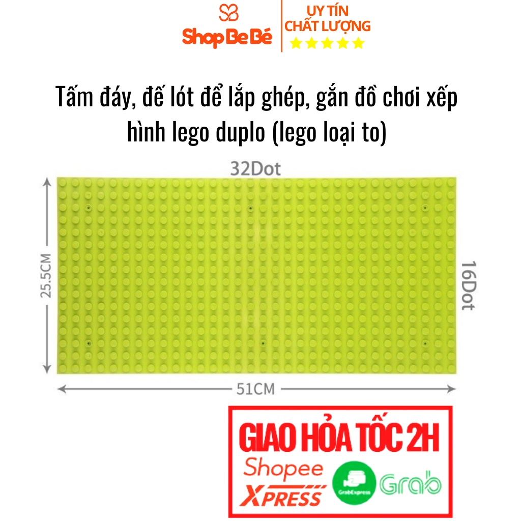 Tấm đế để lắp ghép, gắn đồ chơi xếp hình lego duplo loại hạt to