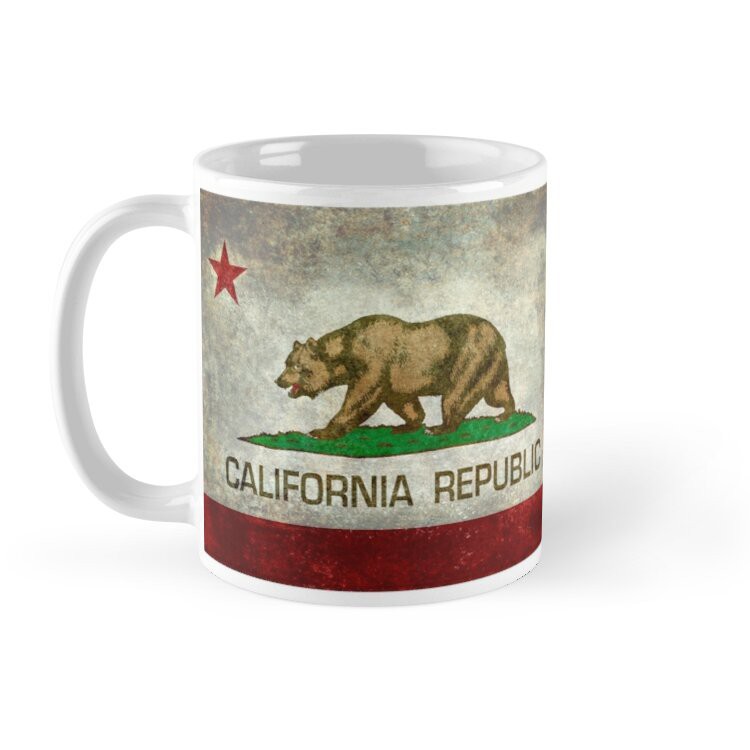 Cốc Sứ In Hình -Quốc kỳ Cộng hòa California - Phiên bản Retro cổ điển - HT1-2020-68 [Đáng Yêu]