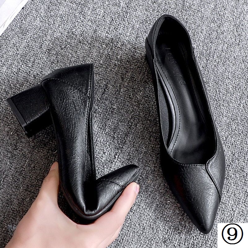 Giày Cao Gót 3cm 5cm / 5cm Đế Dày Bằng Da Mềm Hai Cách Mang Thời Trang Mùa Xuân 2021 Cho Nữ