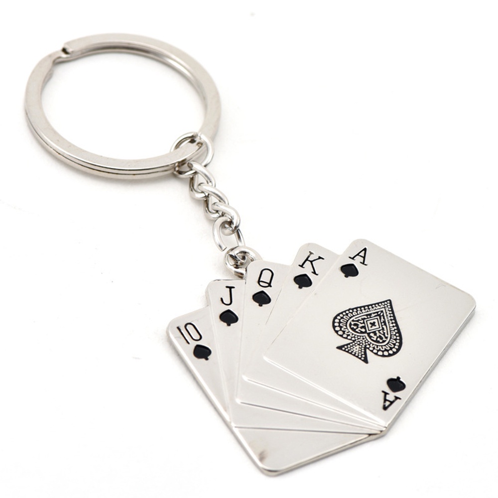 Móc Khóa Mặt Hình Lá Bài Poker Thời Trang Cá Tính
