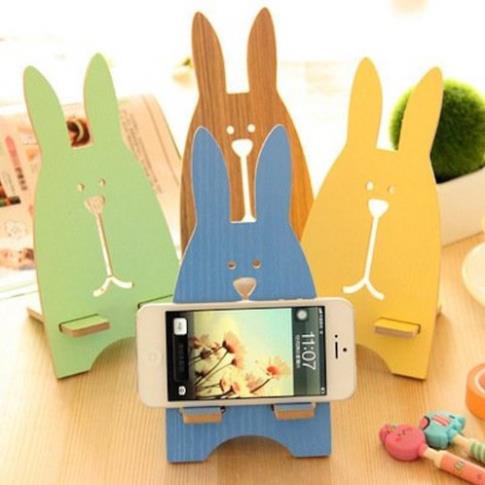 XịnRẻ Giá Đỡ Điện Thoại Máy Tính Bảng Hình Thỏ Bằng Gỗ Cực Xinh - Quà Tặng Trang Trí Để Bàn Cực Dễ Thương