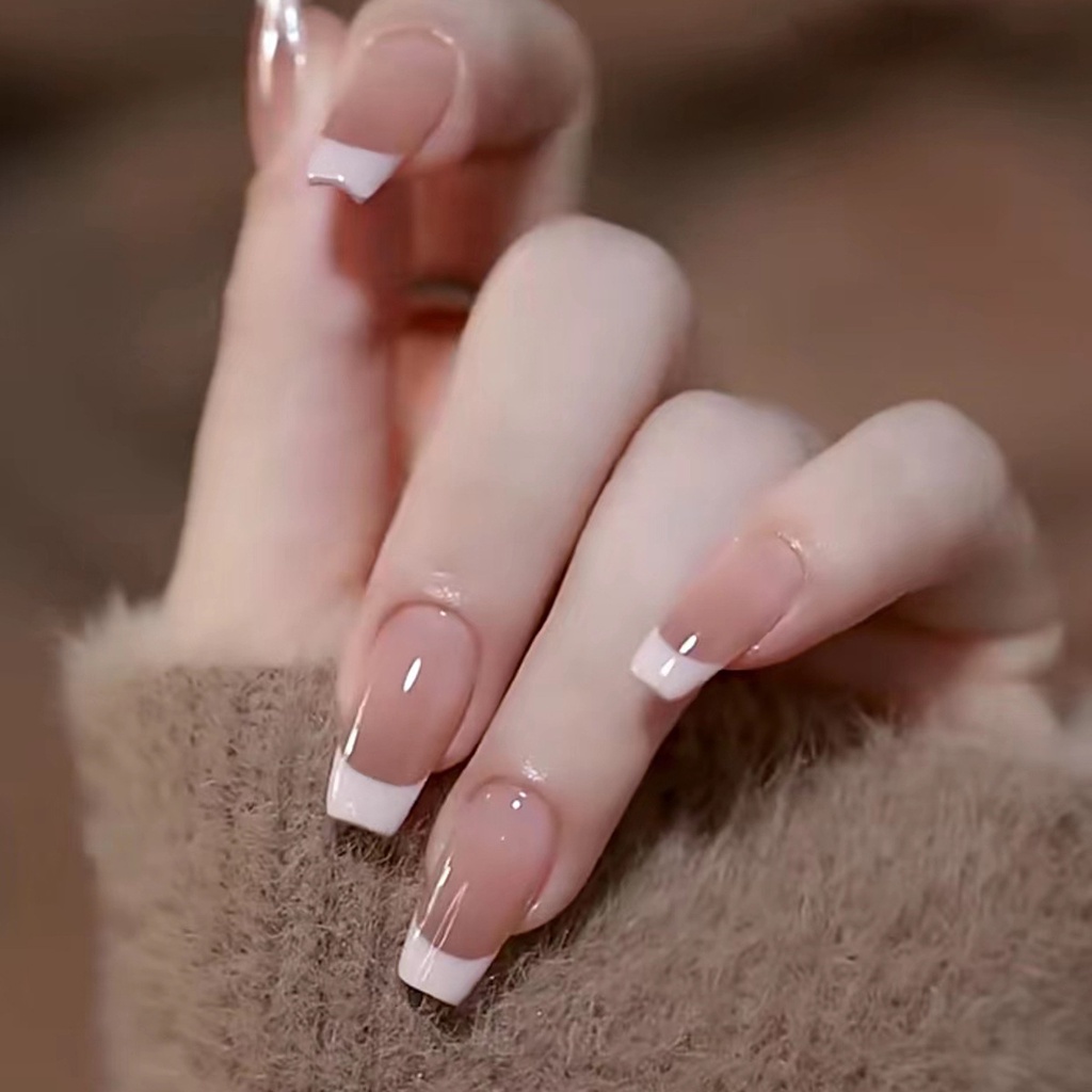 Miếng Dán Trang Trí Móng Tay Màu Gradient Trong Suốt Dễ Tháo Rời