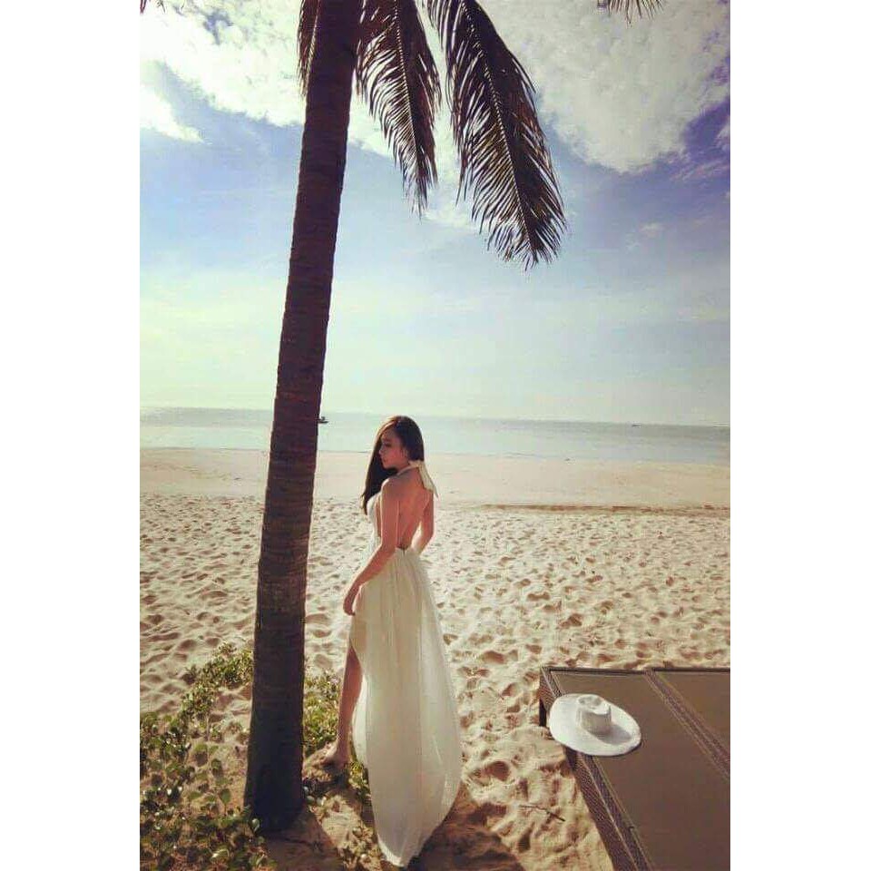 Váy maxi trơn 2 dây TO