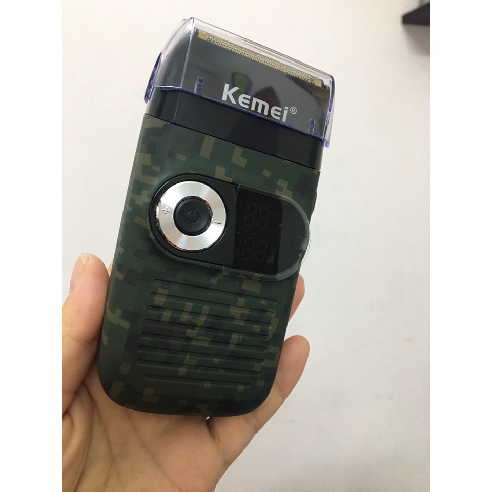 Máy cạo râu, cạo khô cao cấp KEMEI KM - 2027, có hiển thị đèn LED công suất, động cơ mạnh mẽ