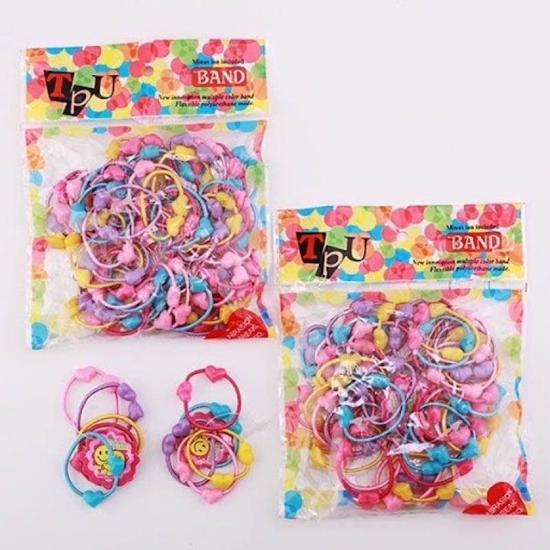 Set 50 chun thun buộc tóc siêu xinh dễ thương cho bé