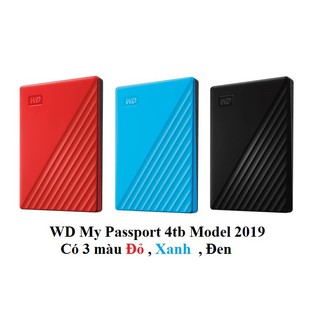 Ổ cứng di động WD My Passport 4Tb Model 2019- Tặng túi chống sốc Bảo hành 3 năm