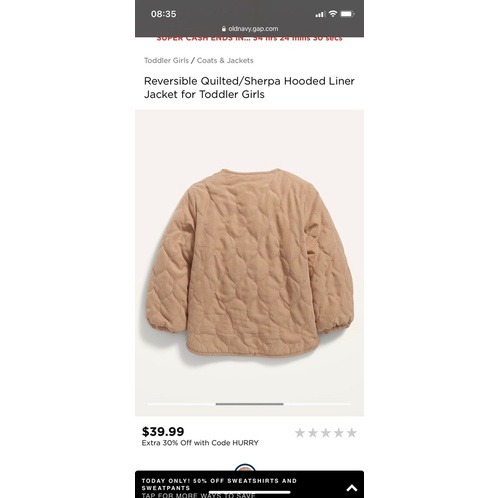 DƯ XỊN❄️Áo khoác HAI MẶT lót lông trần bông Old Navy